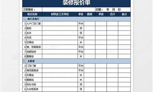 装修材料报价表